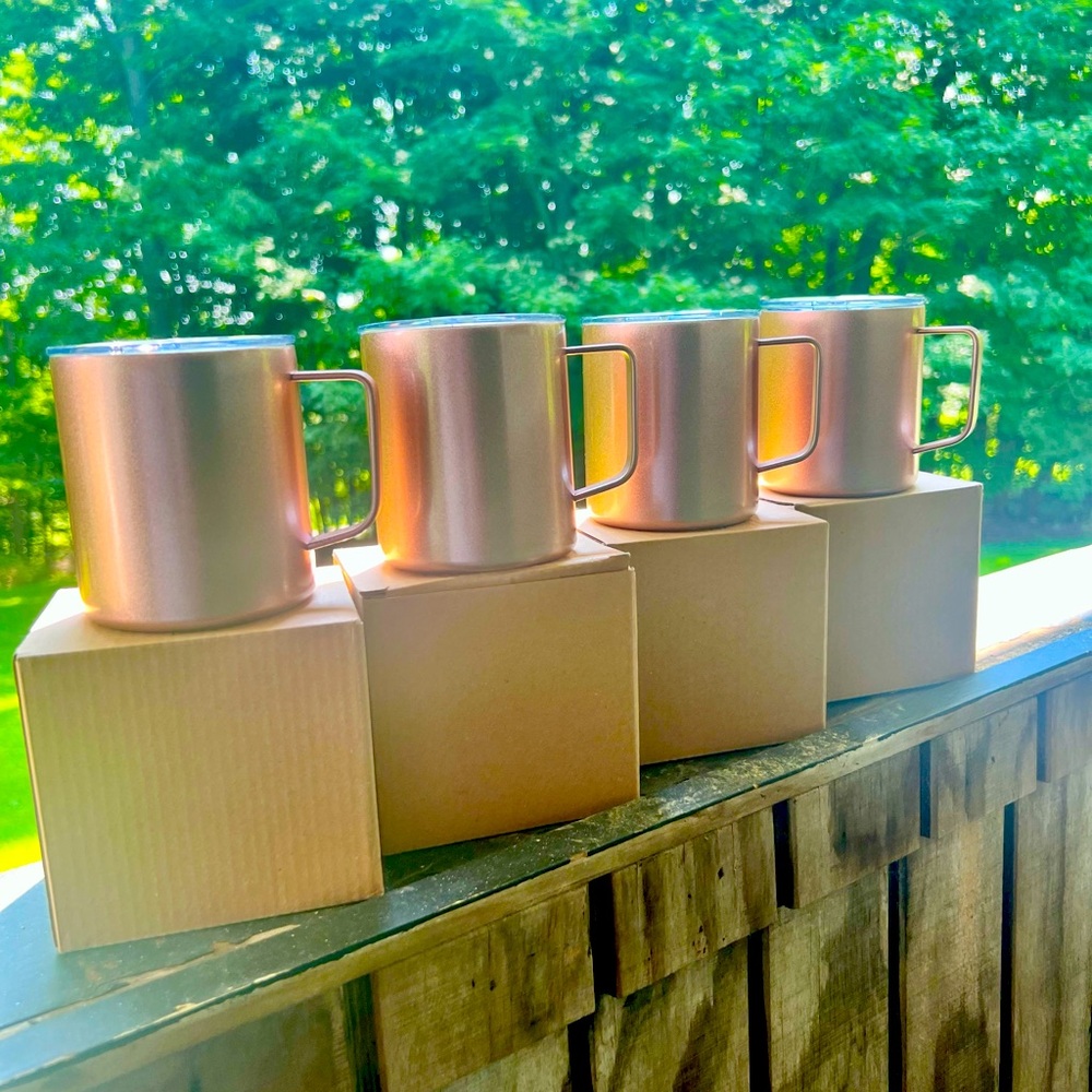 MAARS 14 ounce double wall stainless steel on the go coffee cups. Set of 4